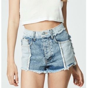 LF Carmar Dual-Tone High Rise Denim Shorts